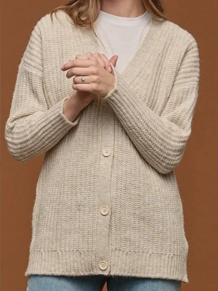 Nwt Tradlands Oatmeal Heather Judith Cocoon Wool Cardigan In Women's 1x — image 5 of 8